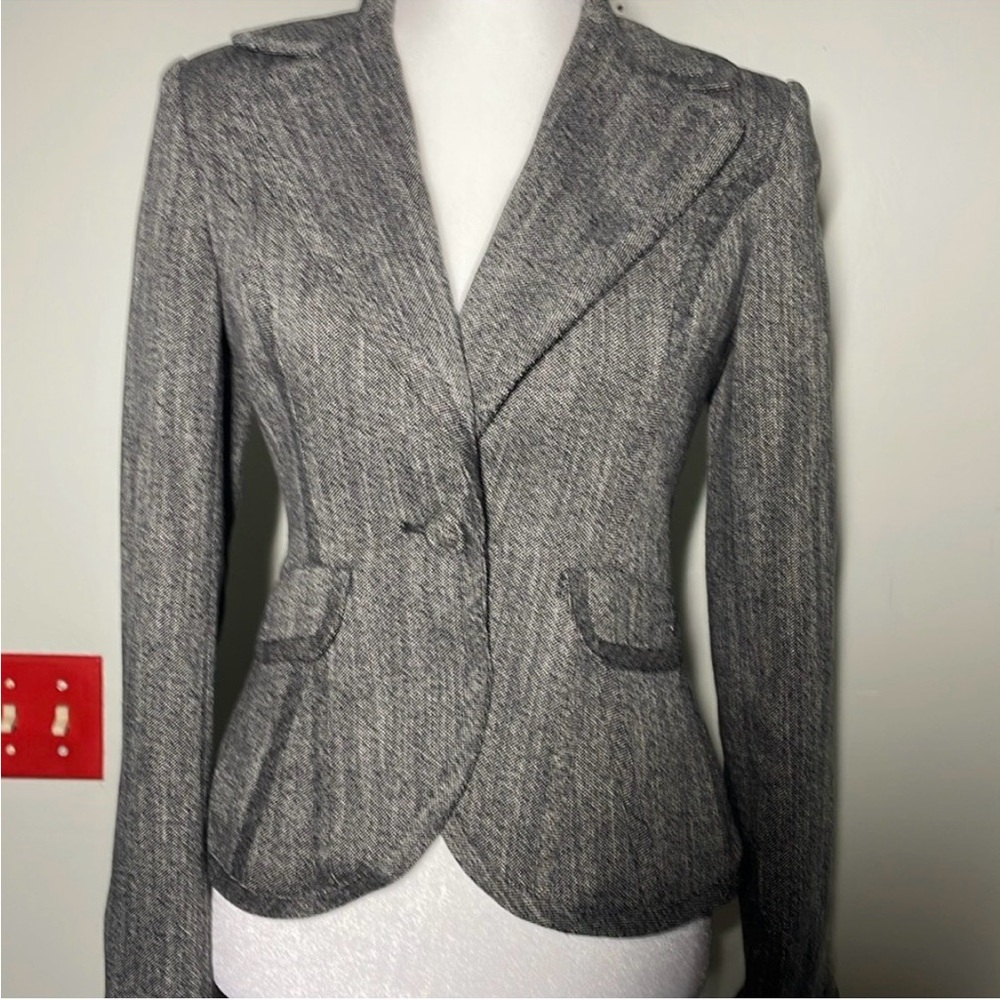 White House Black Market Charcoal Blazer - Picture 2 of 8